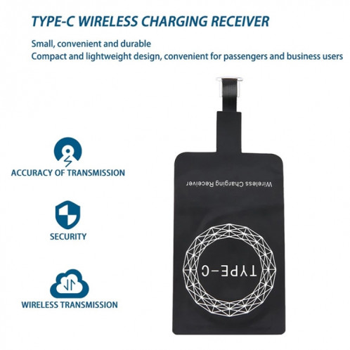 Récepteur de chargement sans fil standard 5V 800MA QI avec port USB-C / TYPE-C SH3611520-07