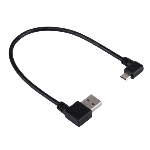 20cm USB 2.0 mâle plié à gauche réversion 180 degrés vers câble de charge de données micro USB mâle plié, Pour Samsung / Huawei / Xiaomi / Meizu / LG / HTC et autres smartphones SH37001542-05