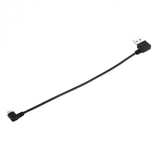 20cm USB 2.0 mâle plié à gauche réversion 180 degrés vers câble de charge de données micro USB mâle plié, Pour Samsung / Huawei / Xiaomi / Meizu / LG / HTC et autres smartphones SH37001542-05