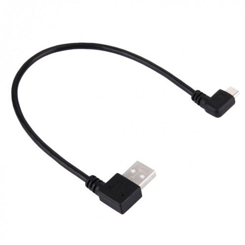 20cm USB 2.0 mâle plié virage à droite réversion 90 degrés vers câble de chargement de données micro USB mâle, Pour Samsung / Huawei / Xiaomi / Meizu / LG / HTC et autres smartphones SH3701218-05
