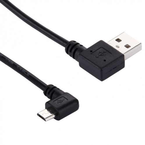 20cm USB 2.0 mâle plié à gauche, réversion de 90 degrés vers le câble de charge de données micro USB mâle plié, Pour Samsung / Huawei / Xiaomi / Meizu / LG / HTC et autres smartphones SH38001804-05