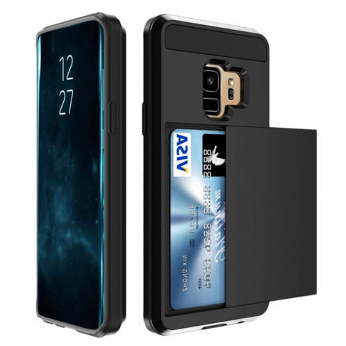Pour Samsung Galaxy S9 Amovible Dropproof Housse de protection arrière avec Slider Card Slot (Bleu marine) SF65NV423-05