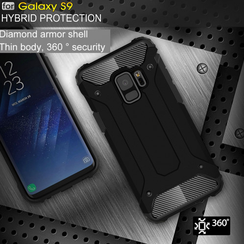 Pour Samsung Galaxy S9 TPU + PC 360 Degrés De Protection Antichoc Étui de Protection (Noir) SF981B1863-08