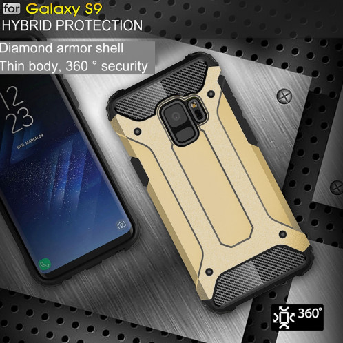 Pour Samsung Galaxy S9 TPU + PC 360 Degrés De Protection Antichoc Étui de Protection Antichoc (Or) SF981J618-08