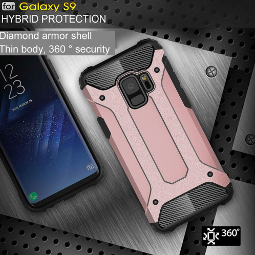 Pour Samsung Galaxy S9 TPU + PC 360 Degrés De Protection Antichoc Étui de Protection (Or Rose) SF81RG1357-08