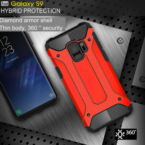 Pour Samsung Galaxy S9 TPU + PC 360 Degrés De Protection Antichoc Étui de Protection (Rouge) SF981R1736-08