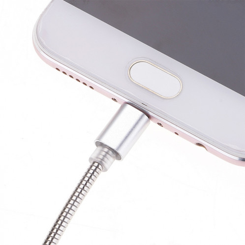 24cm 2A micro USB + USB-C / TYPE-C sur câble de charge de données flexible USB (or rose) SH52RG399-07