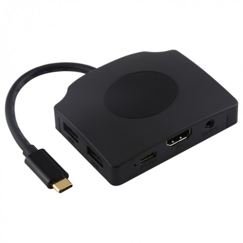 V178A USB-C / Type-C vers USB 3.0 x 3 + USB-C / Type-C + HDMI + Port Audio + Lecteur de carte SD / TF Adaptateur HUB multifonction SH4823492-07