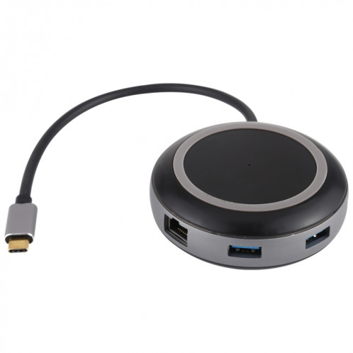 USB-C / Type-C vers USB 3.0 x 3 + USB-C / Type-C + HDMI + RJ45 + lecteur de carte SD / TF Adaptateur HUB multifonction SH48251856-06