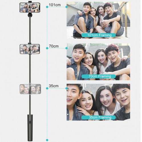 CYKE P9 Bâton selfie Bluetooth sans fil en une seule pièce extensible universel caché (rose) SC062F1489-011