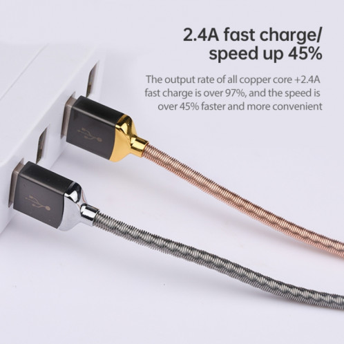 Câble de charge rapide en métal awei CL-26 0.3m 2.4A USB-C / Type-C (gris) SA729H544-08