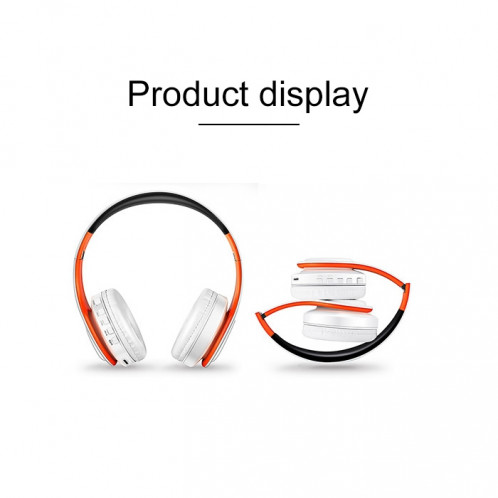 LPT660 sans fil pliant sport musique stéréo téléphones Bluetooth écouteurs supporte la carte TF (orange) SH741E1437-07