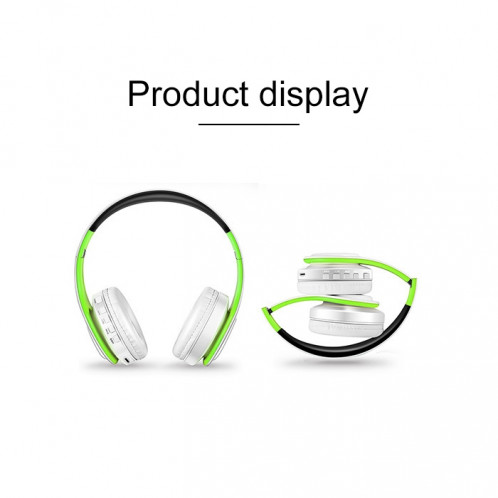 LPT660 sans fil pliant sport musique stéréo téléphones Bluetooth écouteurs supporte la carte TF (vert) SH741G90-07
