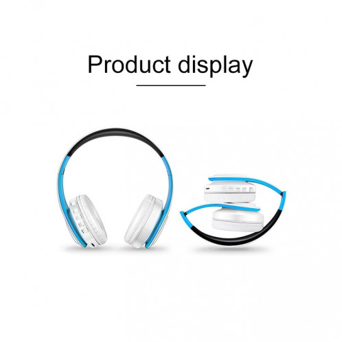 LPT660 sans fil pliant sport musique stéréo téléphones Bluetooth écouteurs supporte la carte TF (bleu) SH741L879-07