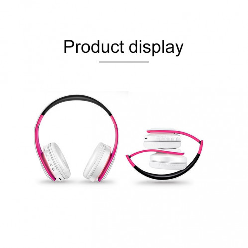 LPT660 sans fil pliant sport musique stéréo téléphones Bluetooth écouteurs supporte la carte TF (rose rouge) SH41RR373-07