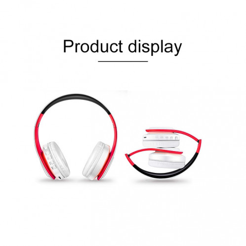 LPT660 sans fil pliant sport musique stéréo téléphones Bluetooth écouteurs supporte la carte TF (rouge) SH741R453-07