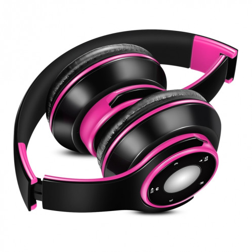 SG-8 Bluetooth 4.0 + EDR Casque sans fil sur l'oreille TF Radio FM stéréo avec micro casque musique (Red Rose) SH42RR147-07