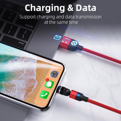 1m 3A Sortie USB vers USB-C / Type-C Câble de chargement de synchronisation de données magnétique rotatif à 540 degrés (violet) SH827P1354-013
