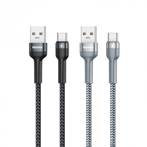 REMAX RC-170 Jany Series 1m 5A USB vers USB-C / Type-C Câble de données de charge rapide en alliage d'aluminium tressé (argent) SR149S1508-04