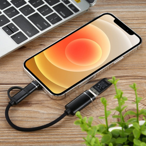 USB 3.0 femelle à 8 broches + USB-C / TYPE-C Chargement mâle + Transmission OTG Nylon TRAIDÉ Câble de tressé, Durée du câble: 11cm (noir) SH197B101-05