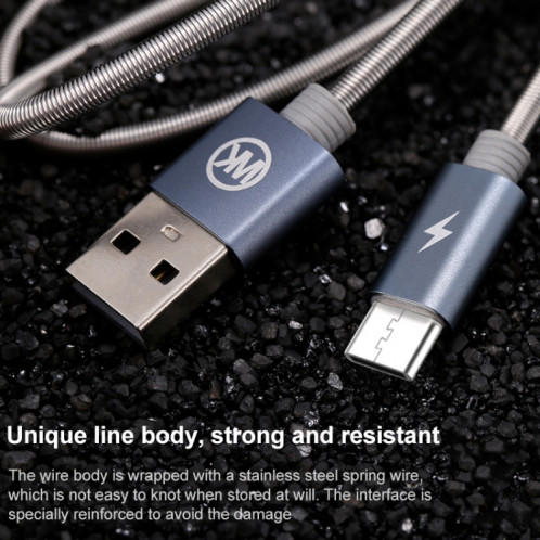 WK WDC-013 2.4A Micro USB Kingkong Fast Chargement Data Câble de données, Longueur: 1M (Rose Gold) SW79RG1539-05