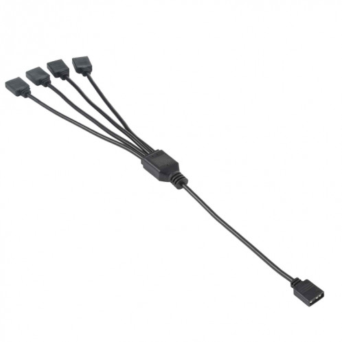 3 broches 5V 1 à 4 Câble d'extension de refroidissement AURA RGB PC pour Asus (Noir) SH375B289-07