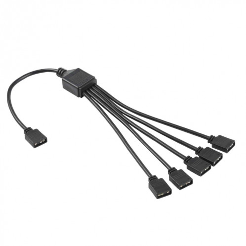 3 broches 5V 1 à 5 Câble de rallonge de refroidissement AURA RGB PC pour Asus (Noir) SH376B1087-07