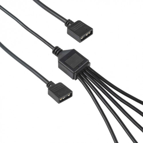 3 broches 5V 1 à 5 Câble de rallonge de refroidissement AURA RGB PC pour Asus (Noir) SH376B1087-07
