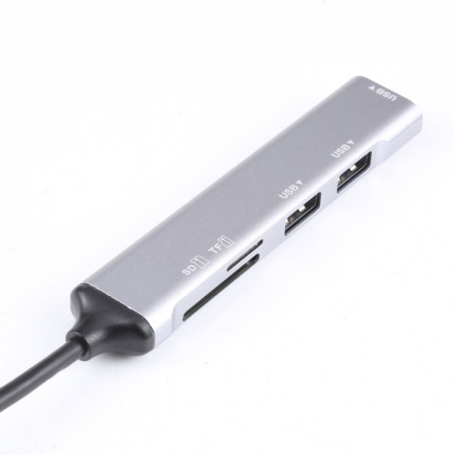 5 en 1 USB 3.0 à SD / TF Card Slot + 3 ports USB 3.0 Ports Multifonctionnel station d'accueil Moyen (argent) SH529S1849-07