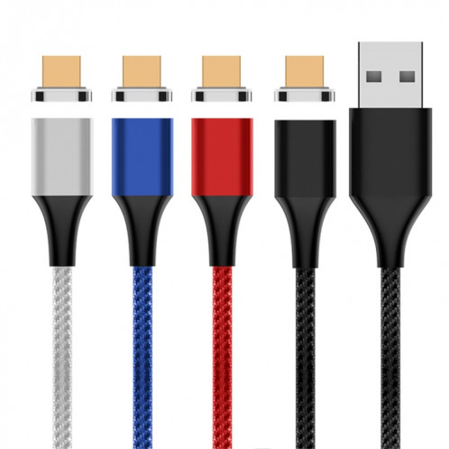 M11 3A USB à micro USB Nylon TRAIDÉ Câble de données magnétique, Longueur du câble: 1M (Noir) SH584B538-08