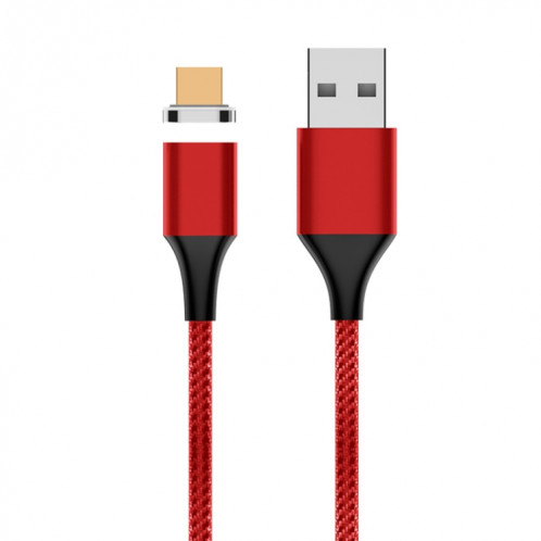 M11 3A USB à micro USB nylon tressé câble de données magnétique, longueur de câble: 2m (rouge) SH585R1478-08