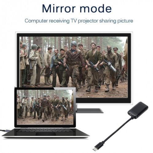 Câble adaptateur vidéo USB-C / Type-C 3.1 (MHL) vers HD HDMI 1080P, longueur: 12 cm SH67251189-06