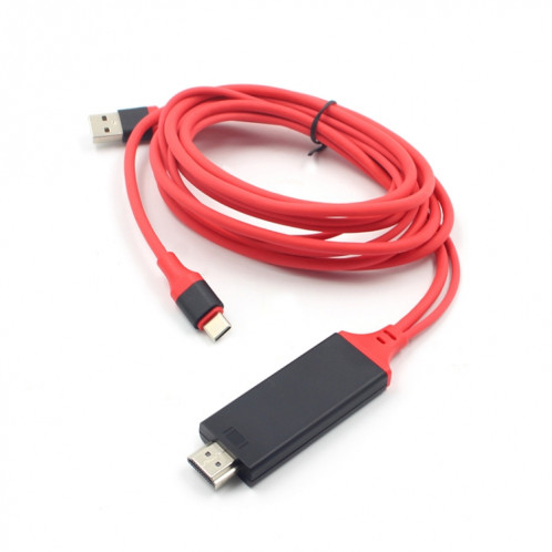 Interface d'alimentation USB-C / Type-C + USB 2 en 1 vers câble vidéo HDMI Ultra HD 4K x 2K, longueur: 2 m SH6727811-06