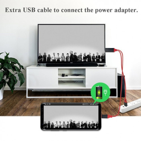 Interface d'alimentation USB-C / Type-C + USB 2 en 1 vers câble vidéo HDMI Ultra HD 4K x 2K, longueur: 2 m SH6727811-06