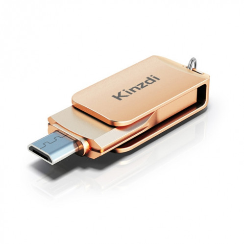 Kinzdi 16 Go USB + Interface Type-C Disque Flash Twister Métal V8 (Or Rose) SK98RG578-07