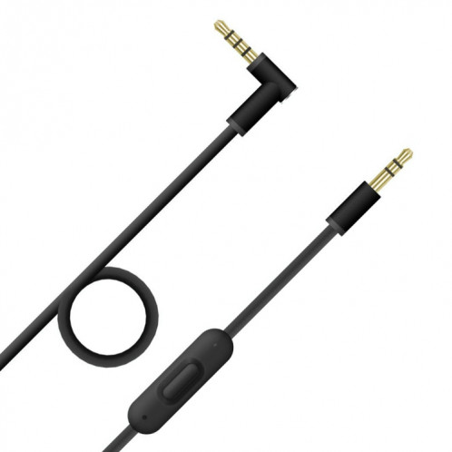 ZS0087 Câble d'écouteur mâle de 3,5 mm à mâle avec micro et câble contrôlé par câble: 1,4 m (noir) SH045B1827-07