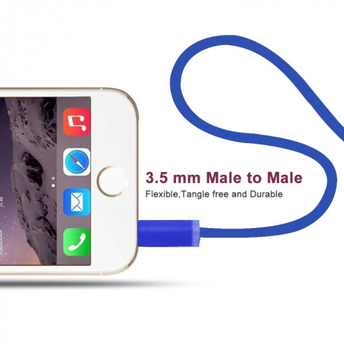 ZS0087 Câble d'écouteur mâle de 3,5 mm à mâle avec micro et câble contrôlé par câble: 1,4 m (bleu) SH045L662-07