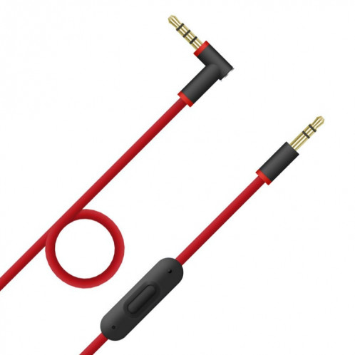 ZS0087 Câble d'écouteur mâle de 3,5 mm à mâle avec micro et câble contrôlé par câble: 1,4 m (noir rouge) SH45RL238-07