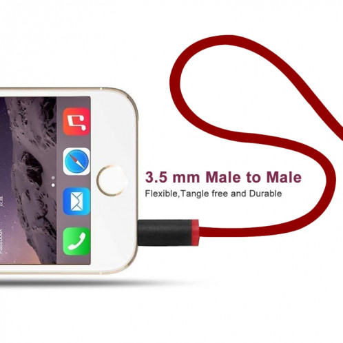 ZS0087 Câble d'écouteur mâle de 3,5 mm à mâle avec micro et câble contrôlé par câble: 1,4 m (noir rouge) SH45RL238-07