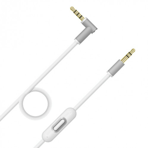 ZS0087 Câble d'écouteur masculin de 3,5 mm à mâle avec micro et câble à câble: 1,4 m (blanc) SH045W486-07