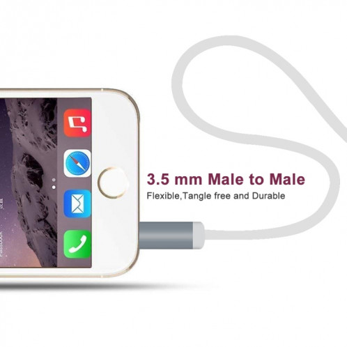 ZS0087 Câble d'écouteur masculin de 3,5 mm à mâle avec micro et câble à câble: 1,4 m (blanc) SH045W486-07