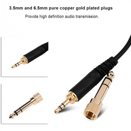 ZS0095 pour Sennheiser HD25 / HD560 / HD540 / HD430 / HD250 Câble de ressort d'écouteur, Durée du câble: 1,5 m-5m SH70461917-07
