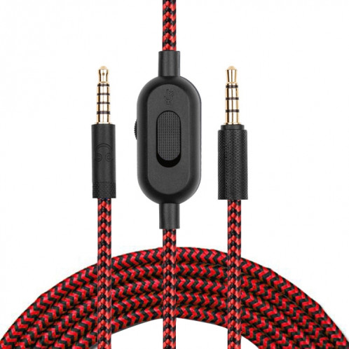 ZS0159 pour LOGITECH G433 / G233 / G Pro / g pro x 3,5 mm mâle au câble audio de jeu de jeu masculin avec câble à câble à câble: 2m (rouge) SH047R845-07