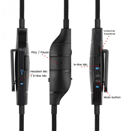 ZS0195 pour LOGITECH G633 / G635 / G933 / G935 Câble audio audio de jeu de jeux de jeu 3.5mm, longueur de câble: 1,5 m SH707719-07