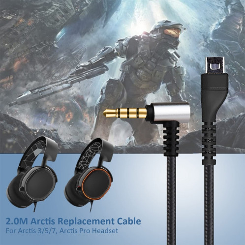 ZS0135 2 en 1 pour SteelSeries Arctis 3/5 / 7 Câble audio à écouteurs + adaptateur d'écouteur Set de câble SH708341-07