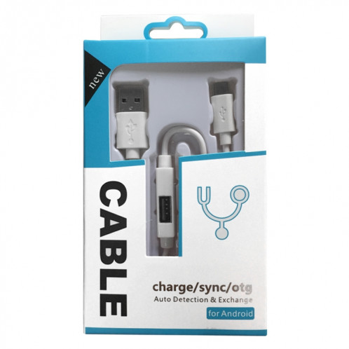 OTG-Y-02 USB 2.0 Mâle vers Micro USB Mâle + USB Femelle Câble de données de charge OTG pour téléphones / tablettes Android avec fonction OTG, longueur: 1,1 m (blanc) SH168W792-07