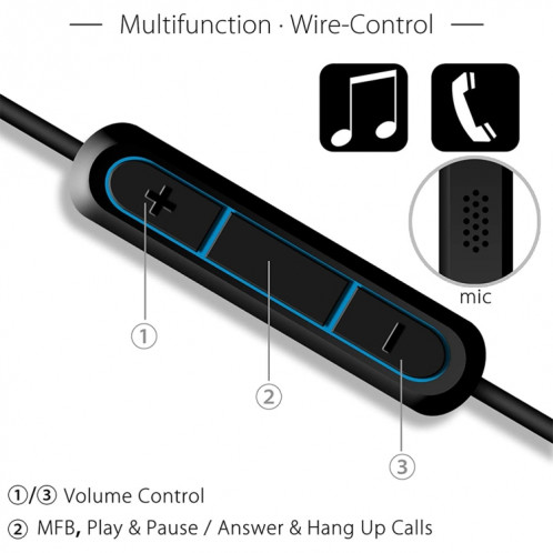 ZS0009 Câble audio 3,5 mm vers 2,5 mm pour Boshi QC25 QC35 OE2 LIVE2 AKG Y50 Y40 (Bleu) SH582L1188-07