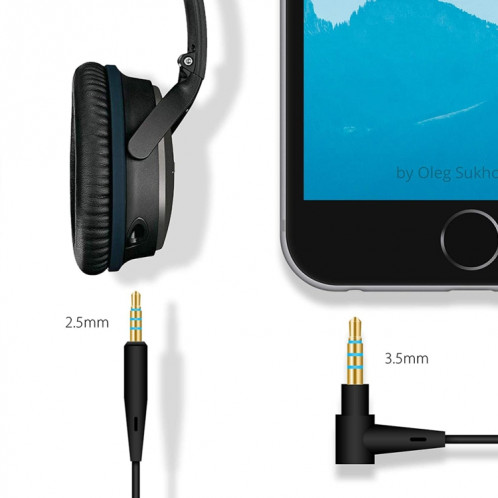 ZS0009 Câble audio 3,5 mm vers 2,5 mm pour Boshi QC25 QC35 OE2 LIVE2 AKG Y50 Y40 (Bleu) SH582L1188-07