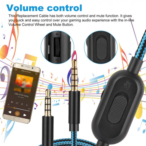 ZS0162 Câble audio pour casque de jeu avec version de contrôle filaire pour Logitech Astro A10 A40 A30 SH76021256-07