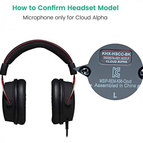 ZS0201 Microphone de remplacement pour casque d'ordinateur pour HyperX Cloud Alpha S SH77231446-07